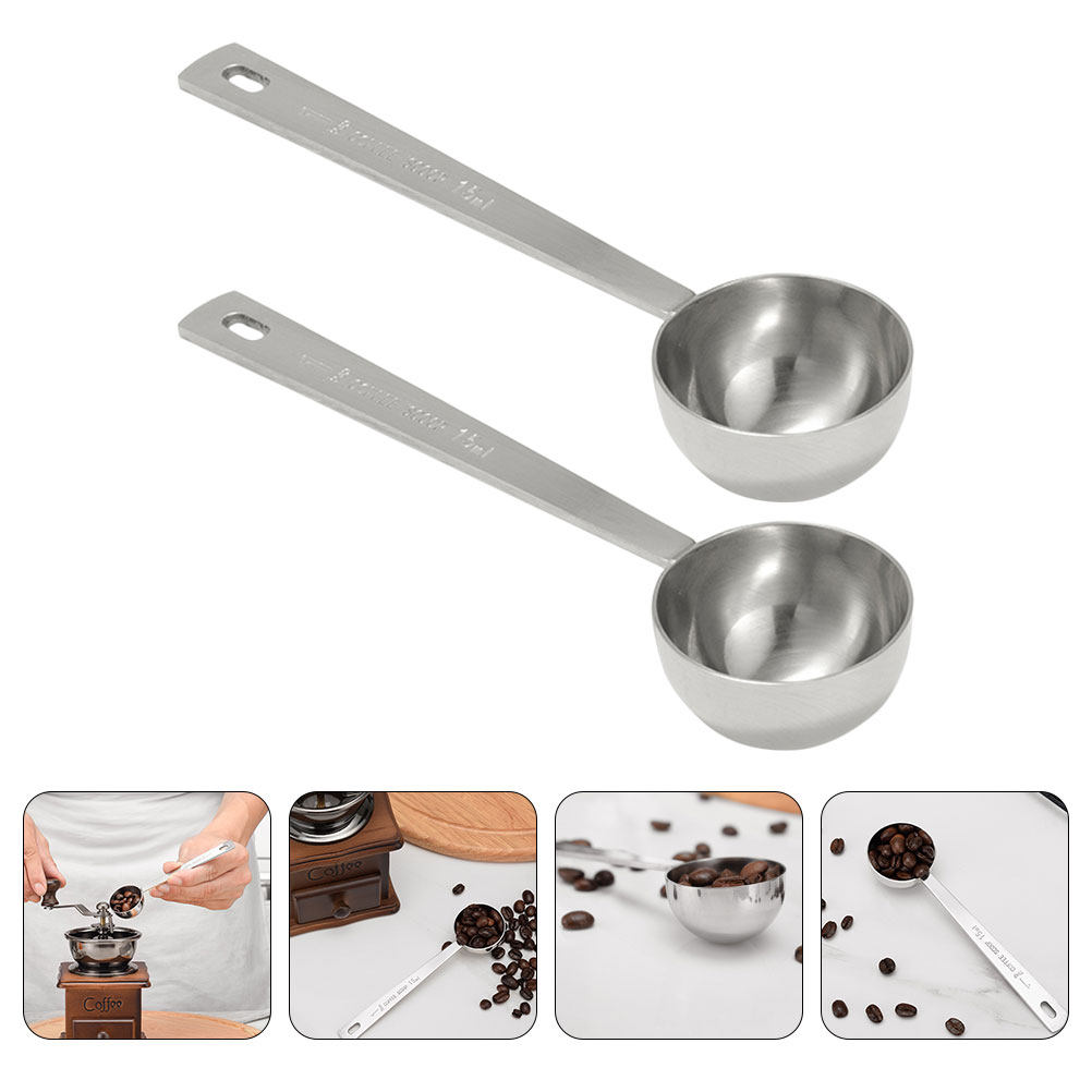 Baking Powder Kitchen - 2Pcs Measuring Spoons Stainless Steel Coffee