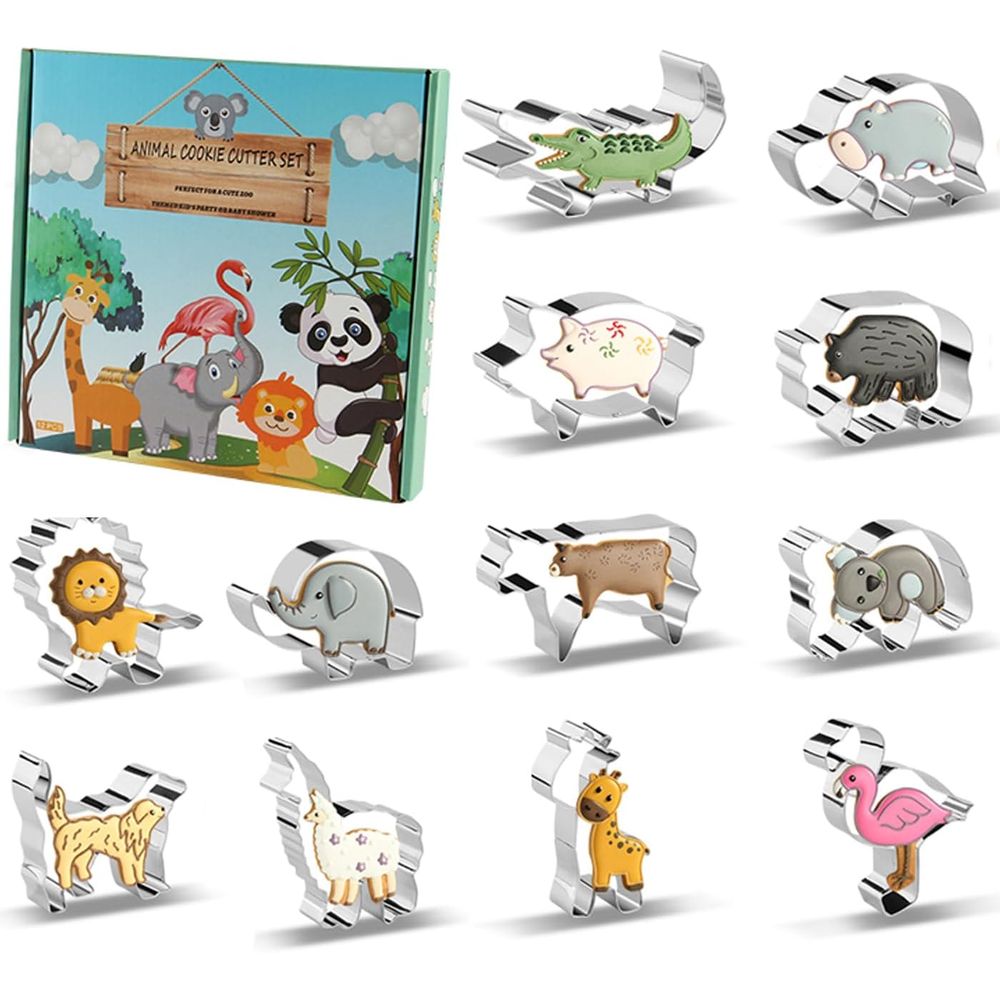 Kitchen Kids Baking Set - Animal Cookie Cutters Set of 12