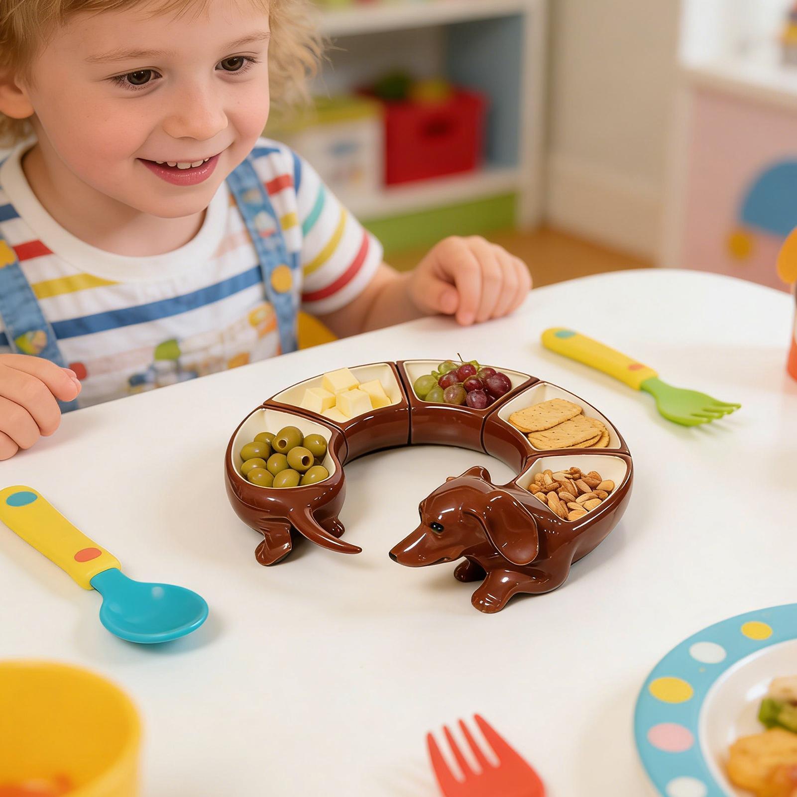 Kitchen Baking Tray Set - Divided Serving Platter Dachshund Design 5
