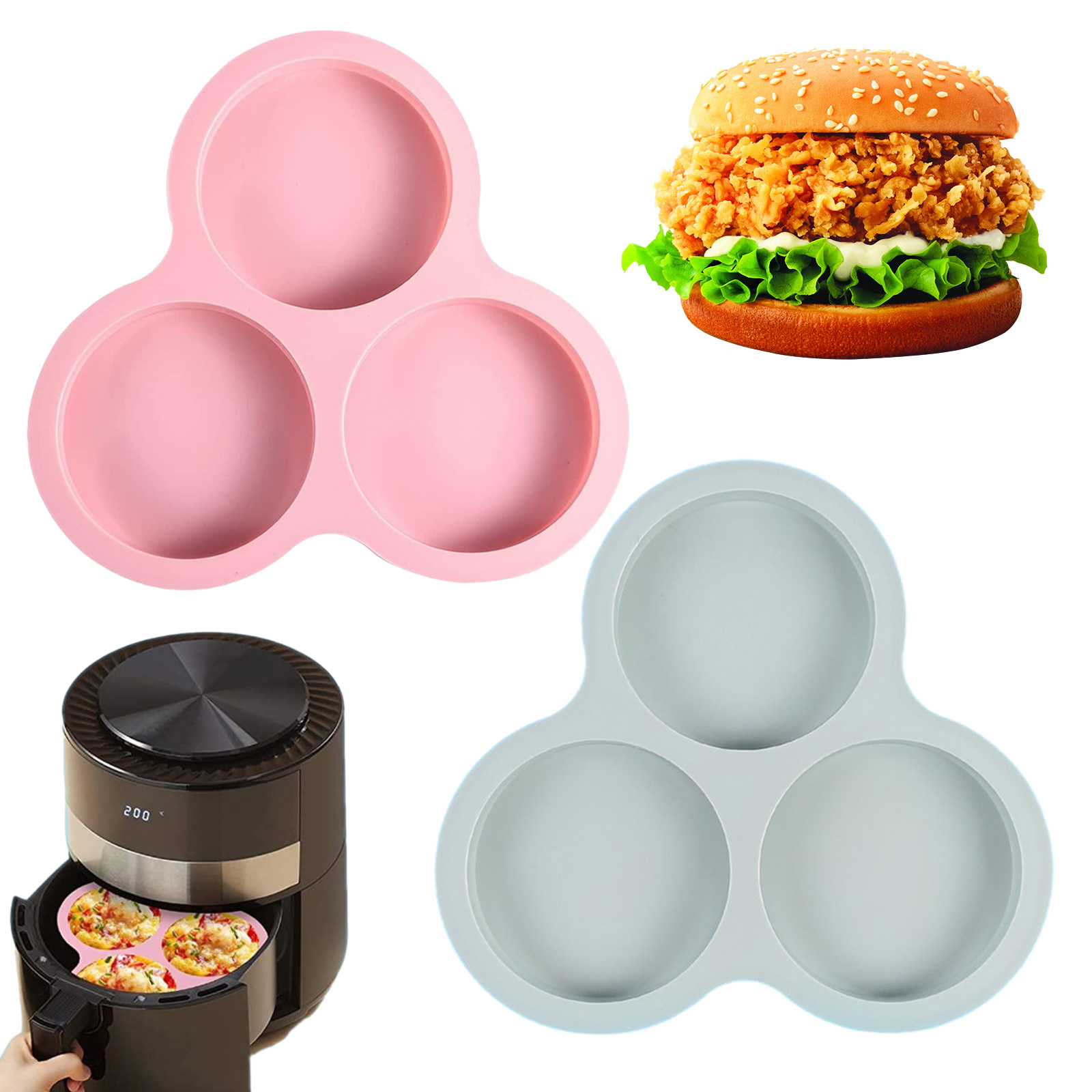 Baking Kitchen Set - 1/2pcs Silicone Air Fryer Egg Pan