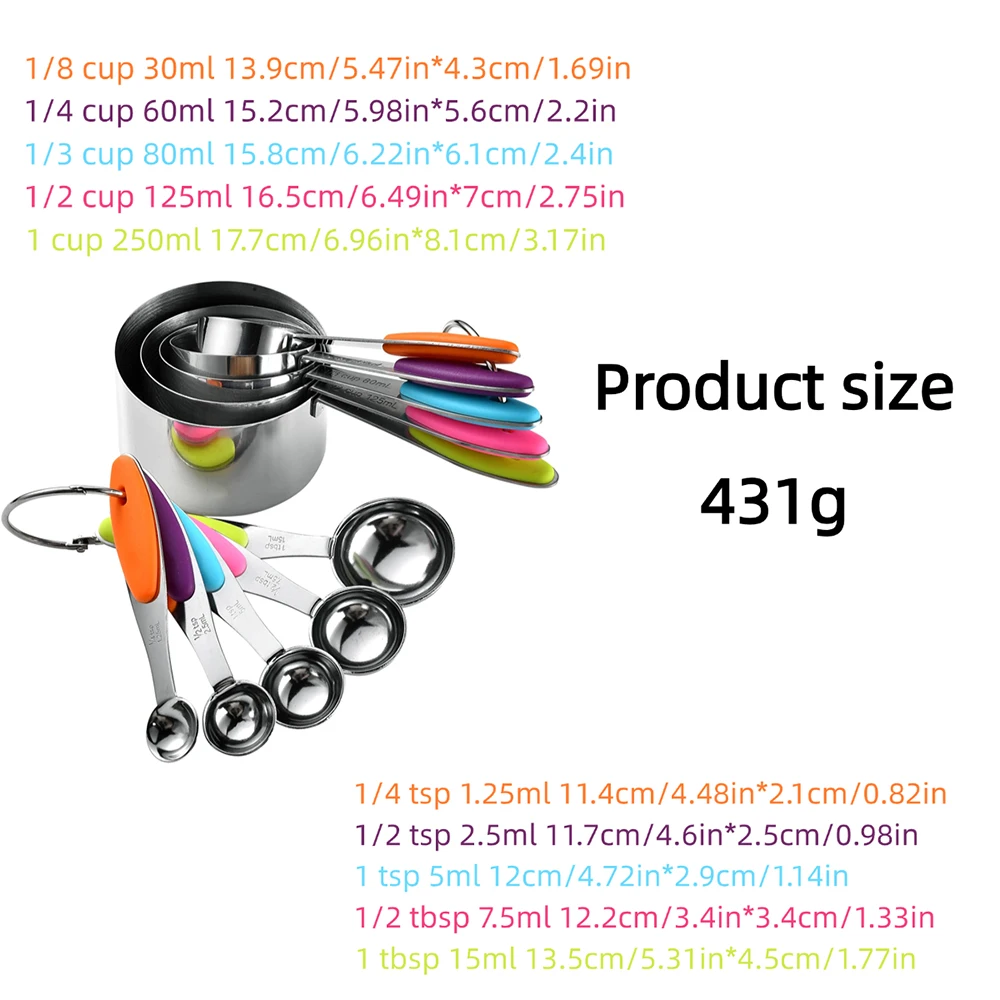 5/10Pcs Stainless Steel Measur – обзор и цена Kitchen Baking Kit
