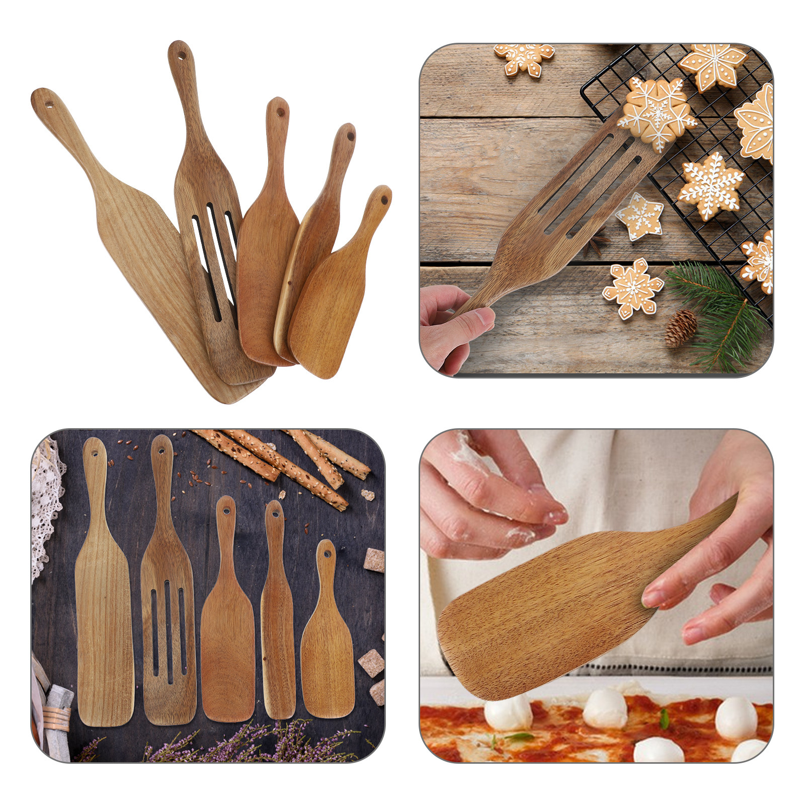 5Pcs Wooden Pizza Paddle Set N – обзор и цена Baking Kitchen Set