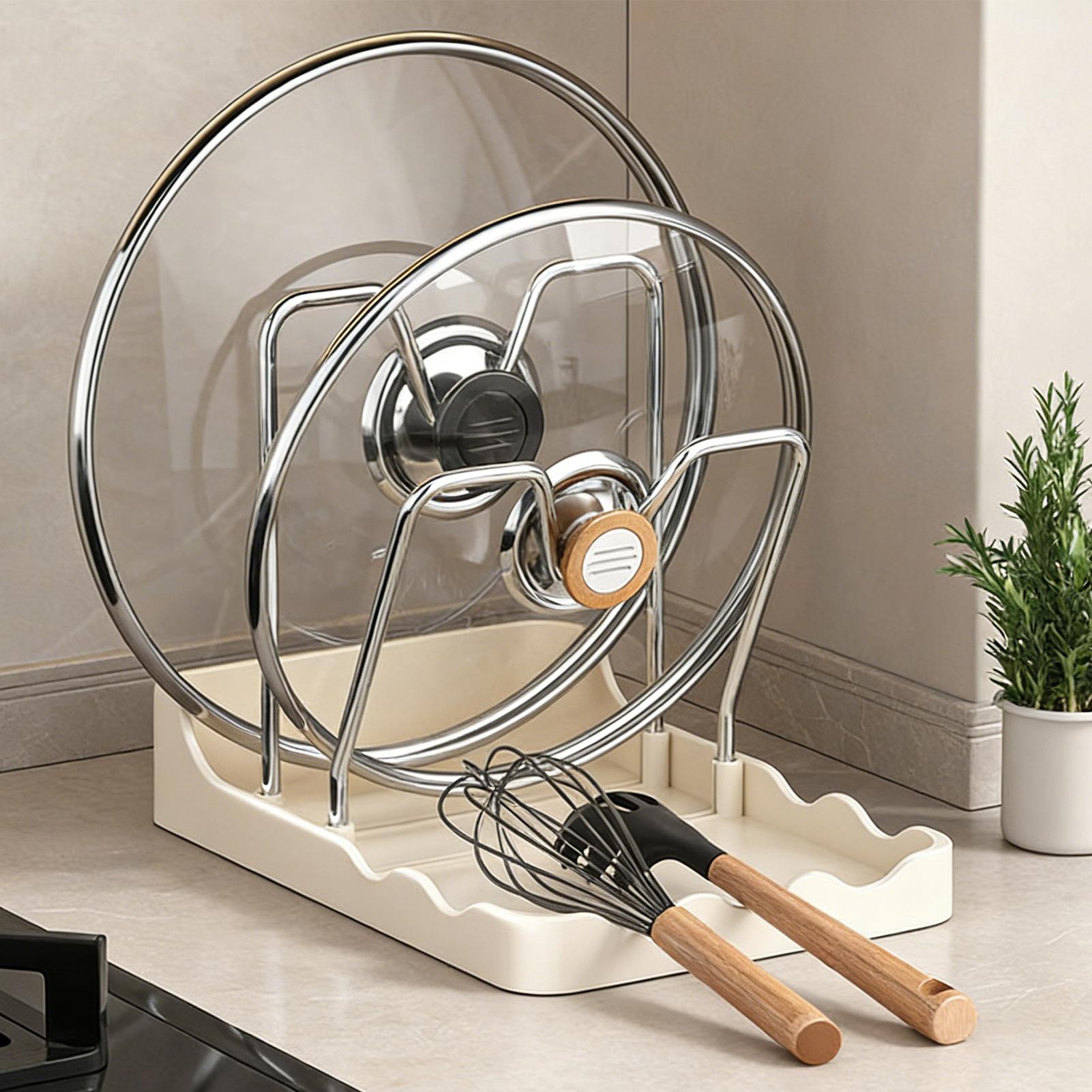 Pot Lid Holder Vertical Spoon  – обзор и цена Kitchen Baking Pantry