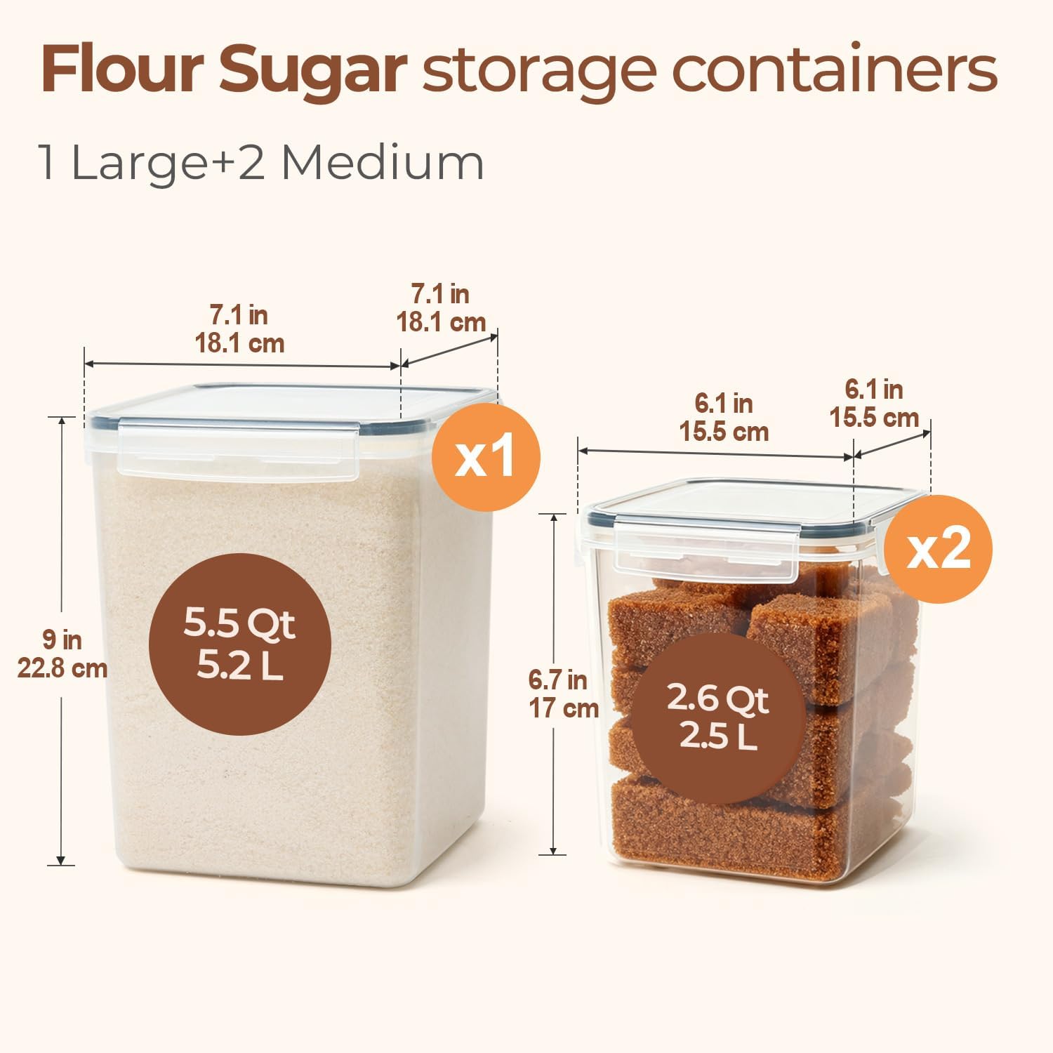 3-Piece Airtight Food Storage  – обзор и цена Kitchen Baking Pantry