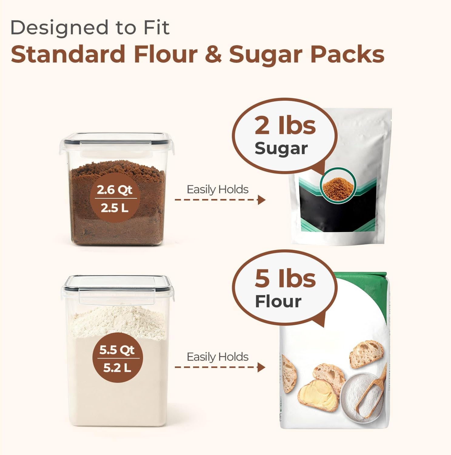 3-Piece Airtight Food Storage  – обзор и цена Kitchen Baking Pantry