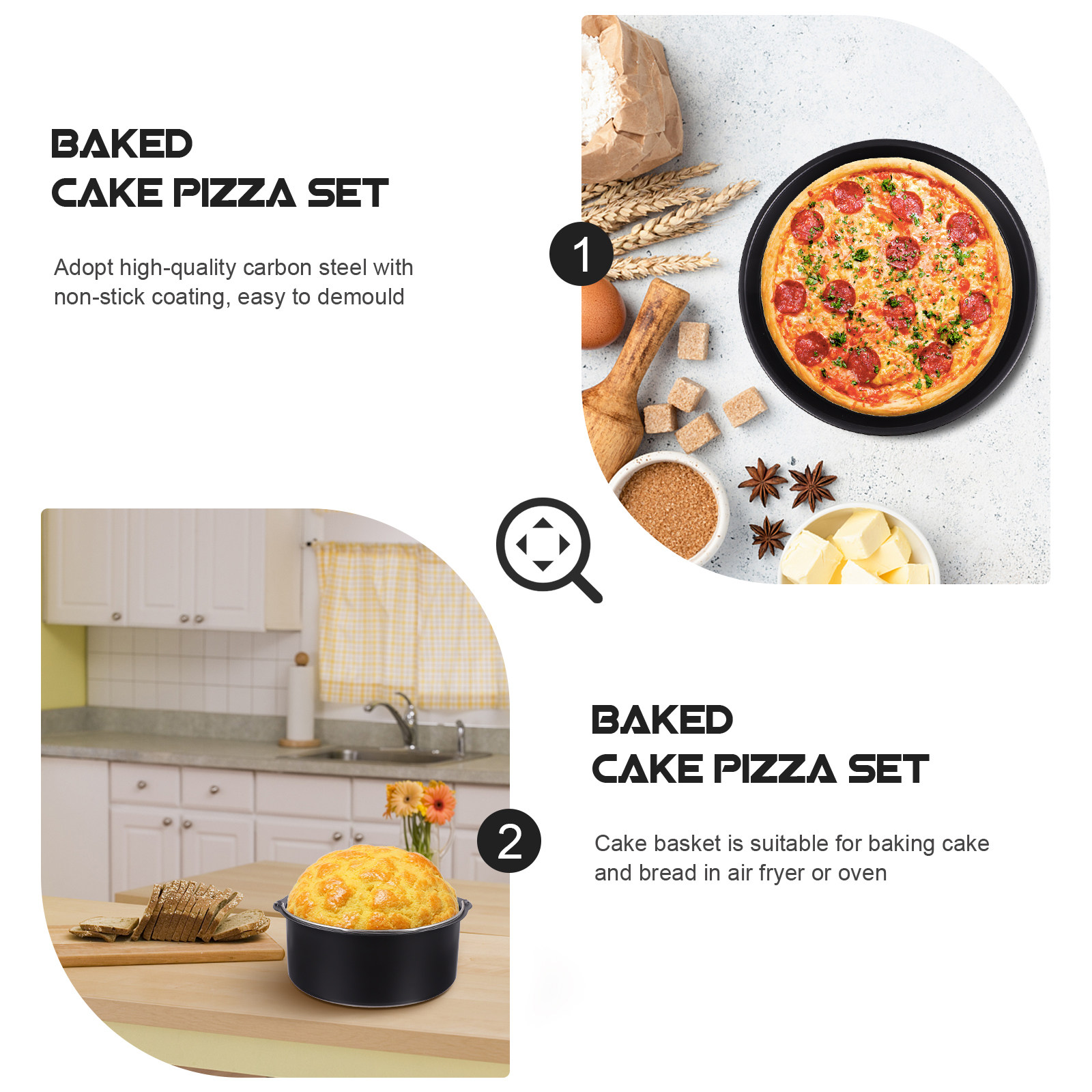 1Set 7Inch Air Fryer Cake Bask – обзор и цена Kitchen Baking Tray Set