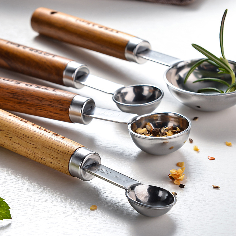 4Pcs/Set Silver Wooden Handle  – обзор и цена Kitchen Baking Kit