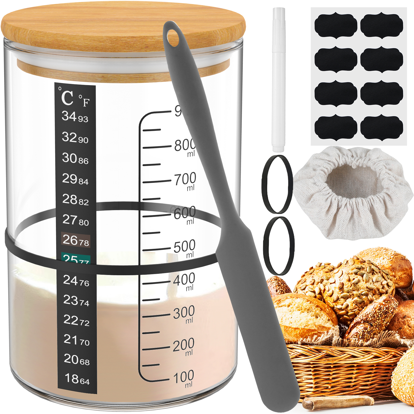 Sourdough Starter Jar Kit Sour – обзор и цена Kitchen Baking Kit