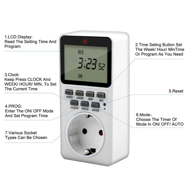 EU UK US Plug Weekly Digital T – обзор и цена Kitchen Baking Timer