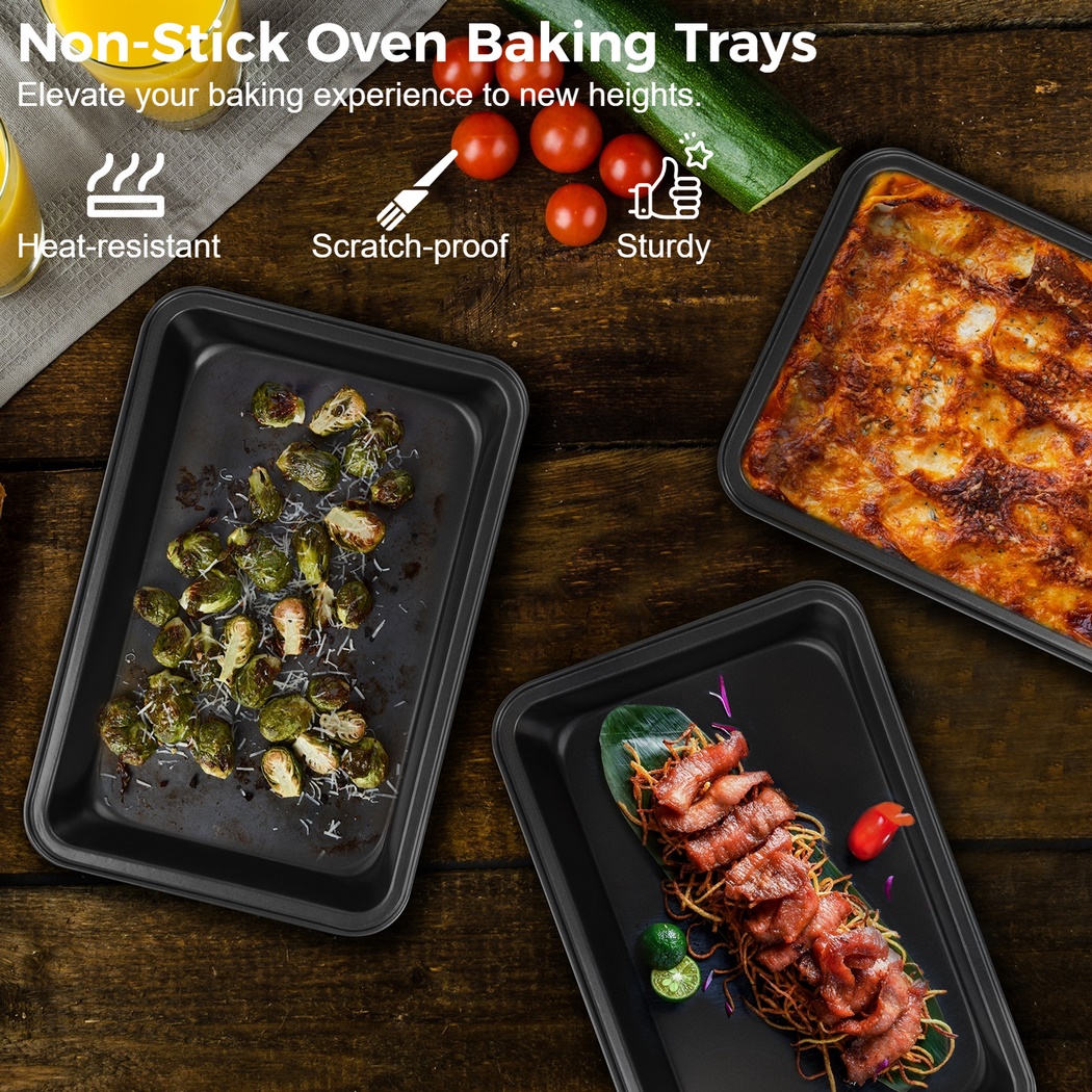 3-Sized 3Pcs/Set Non-Stick Ove – обзор и цена Kitchen Baking Tray Set