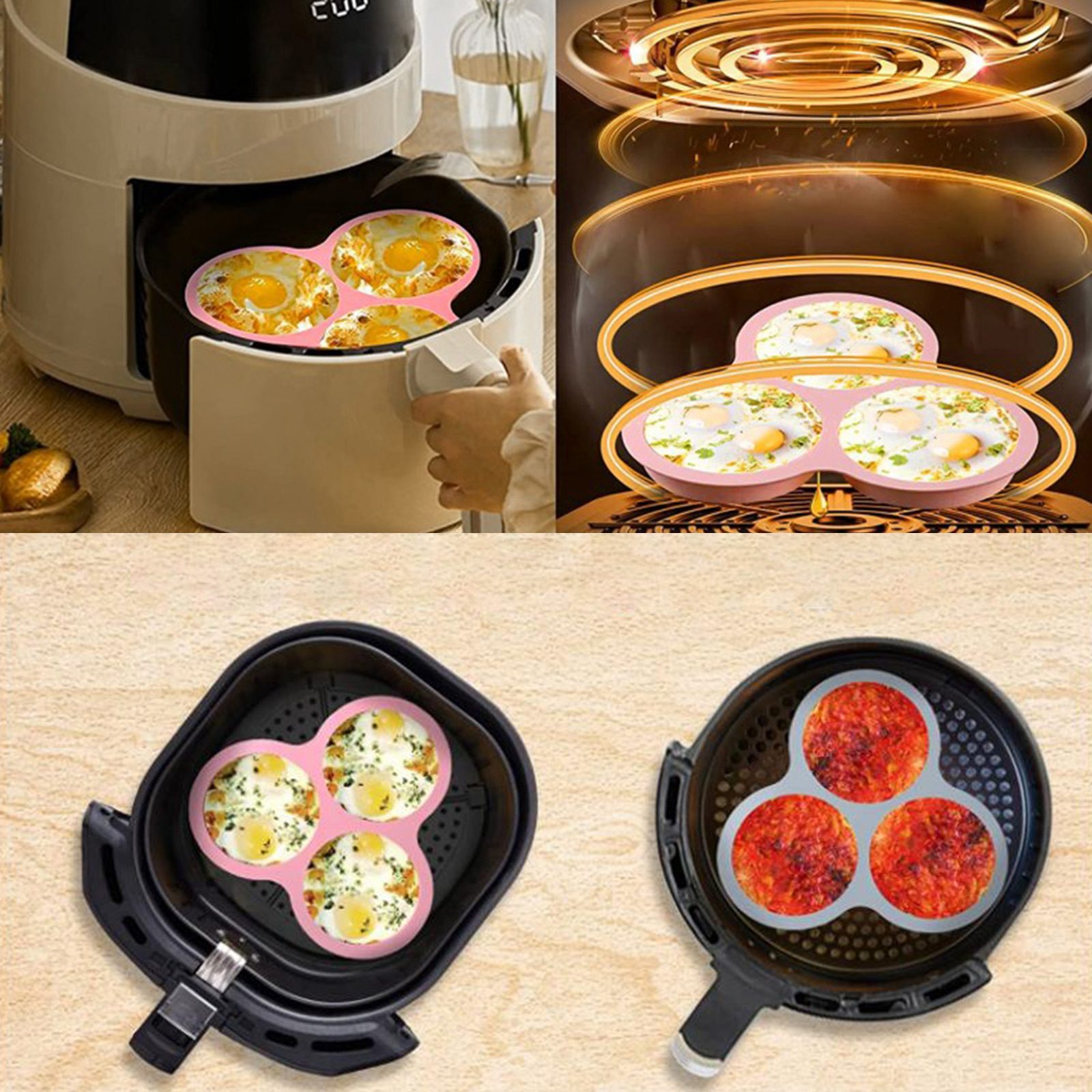 1/2pcs Silicone Air Fryer Egg  – обзор и цена Baking Kitchen Set