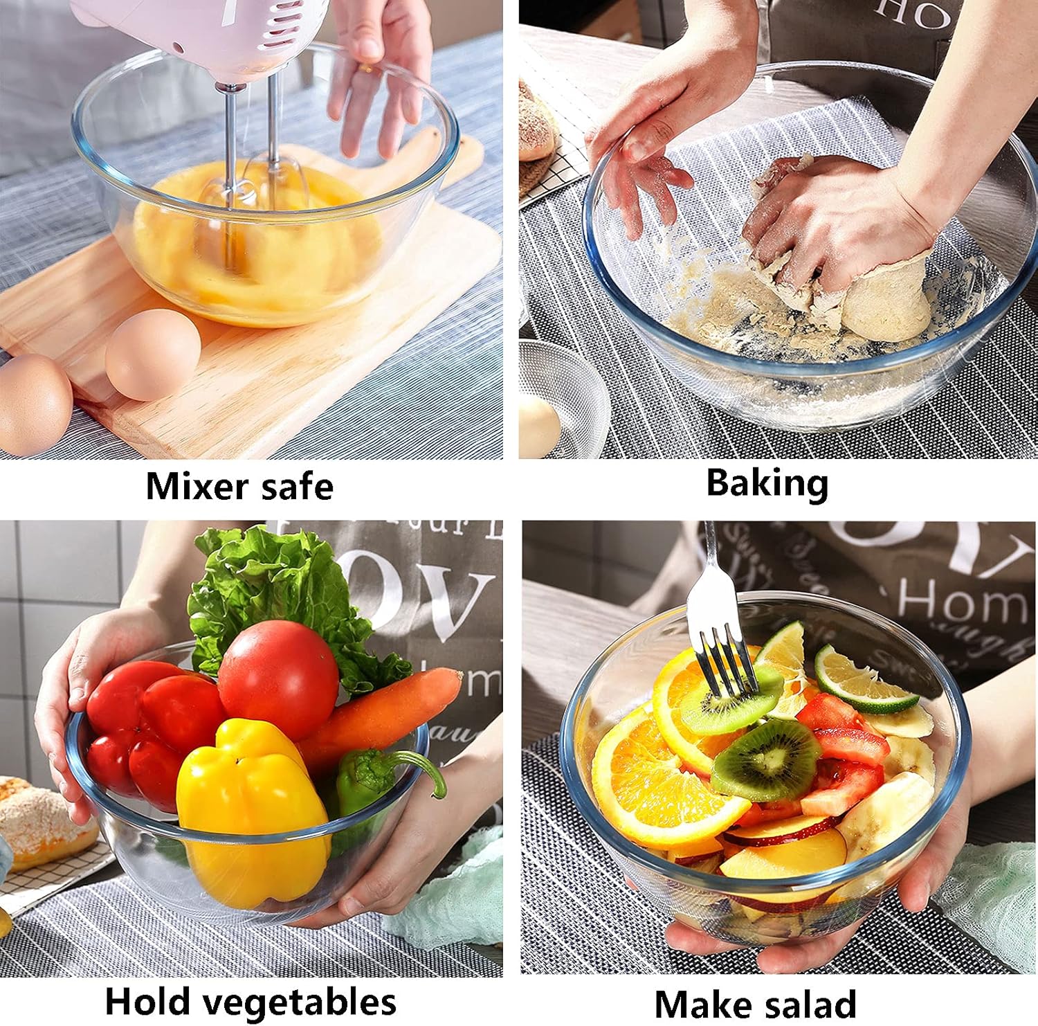 Glass Mixing Bowl Set of 3 for – обзор и цена Baking Kitchen Set