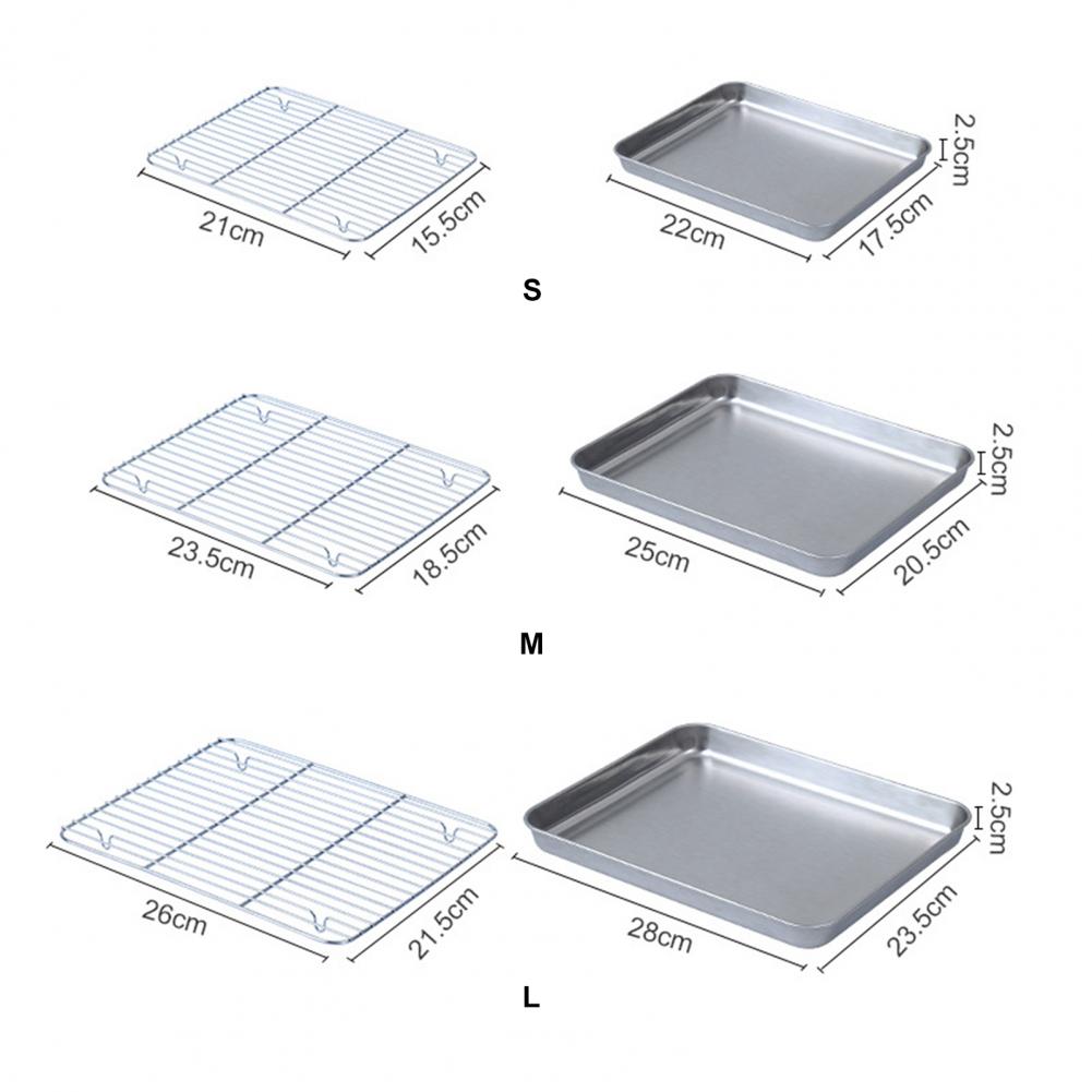 1 Set Stainless Steel Oven Bak – обзор и цена Kitchen Baking Tray Set