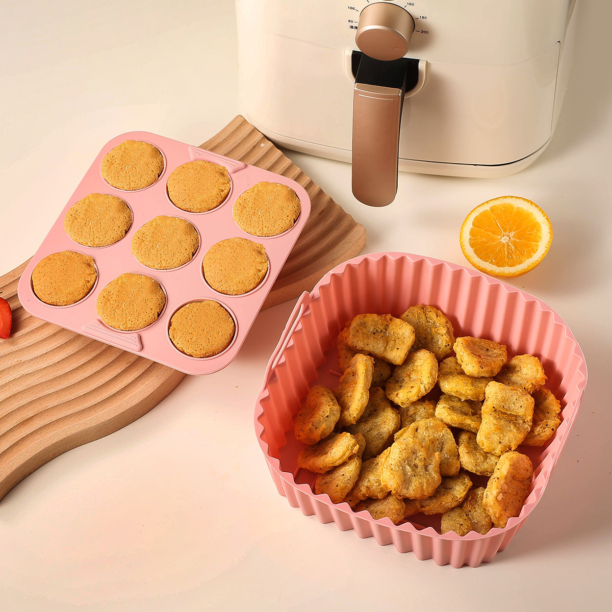 2pcs Silicone Air Fryer Liners – обзор и цена Kitchen Baking Tray Set