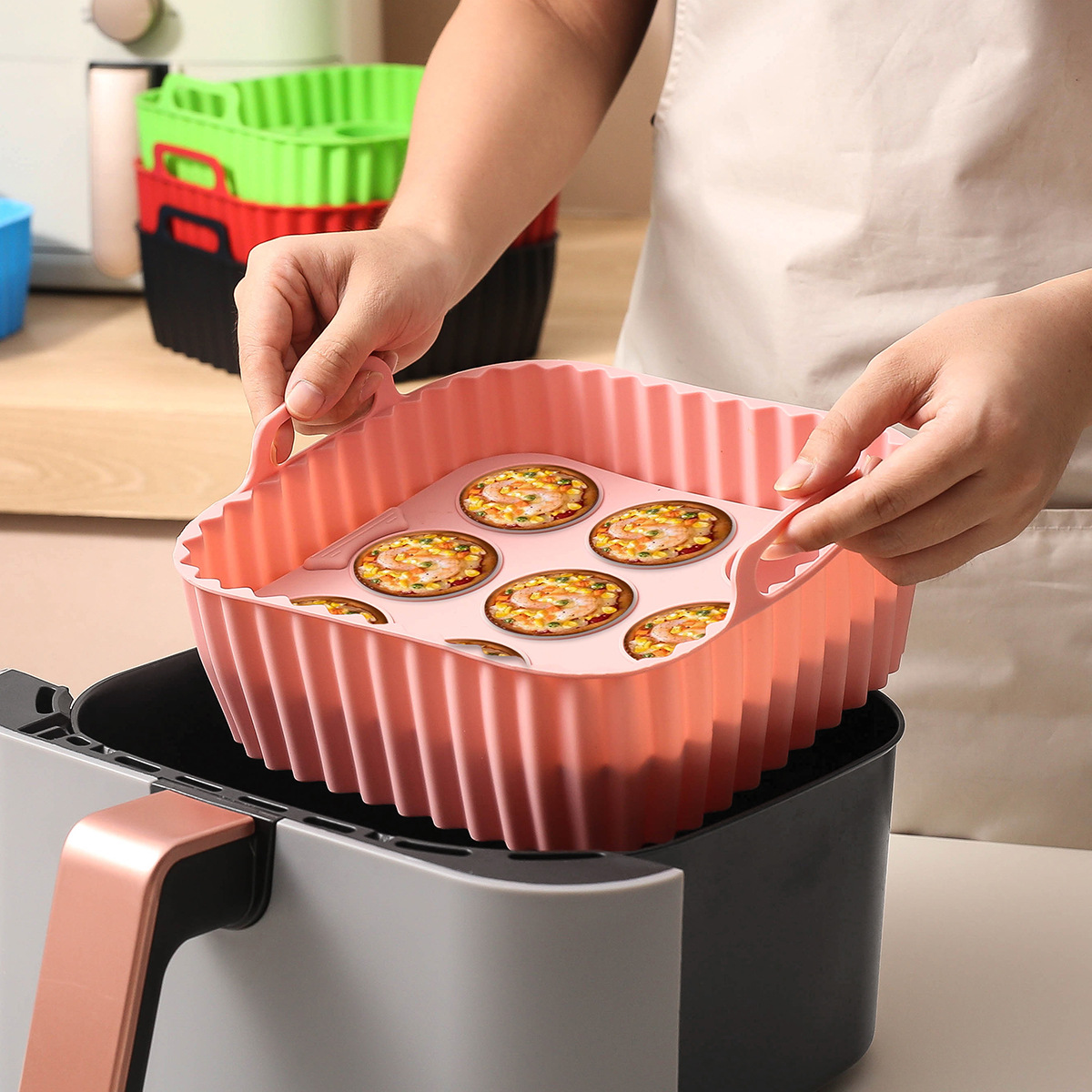 2pcs Silicone Air Fryer Liners – обзор и цена Kitchen Baking Tray Set