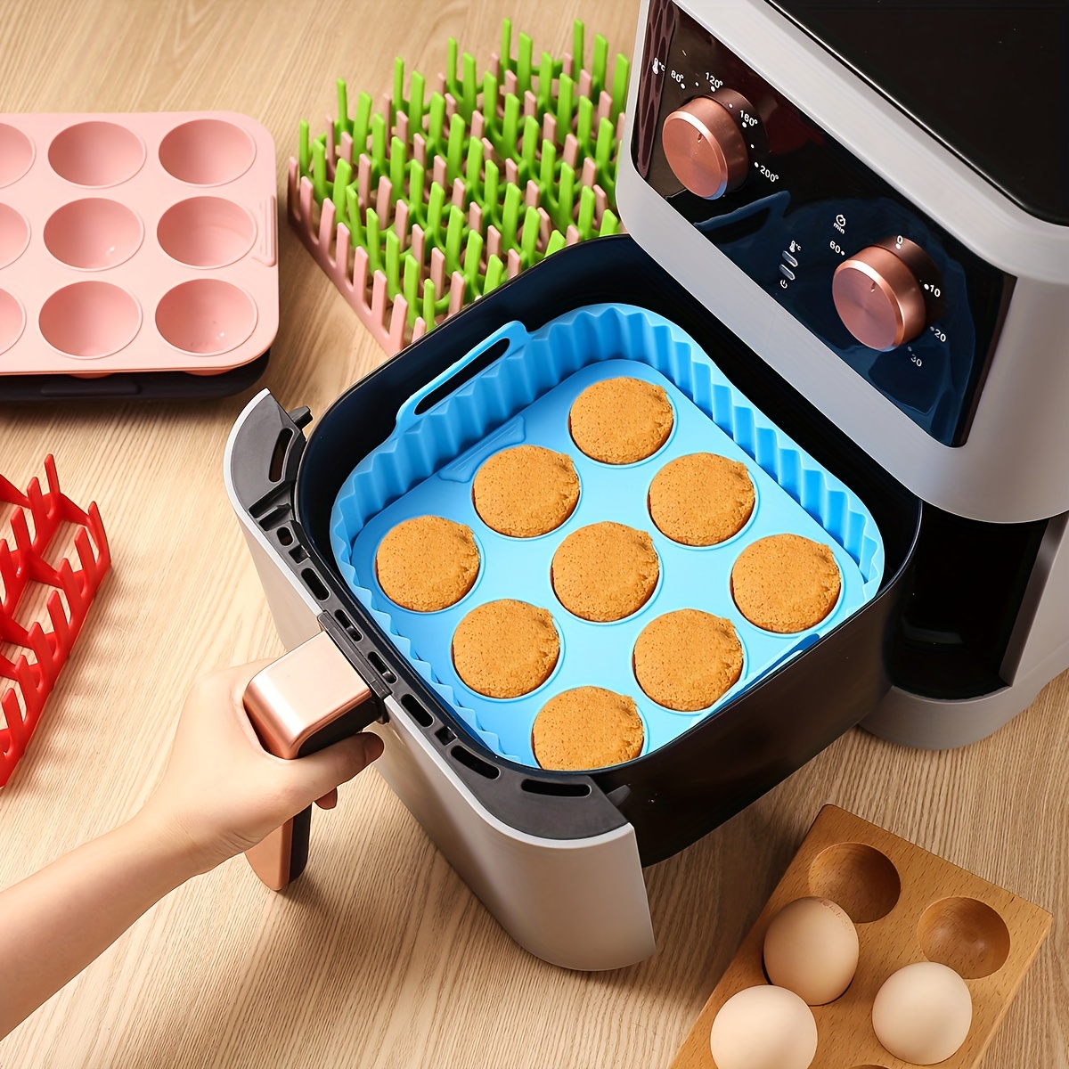 2pcs Silicone Air Fryer Liners – обзор и цена Kitchen Baking Tray Set