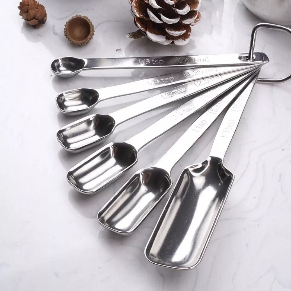 6Pcs Stainless Steel Measuring – обзор и цена Baking Powder Kitchen
