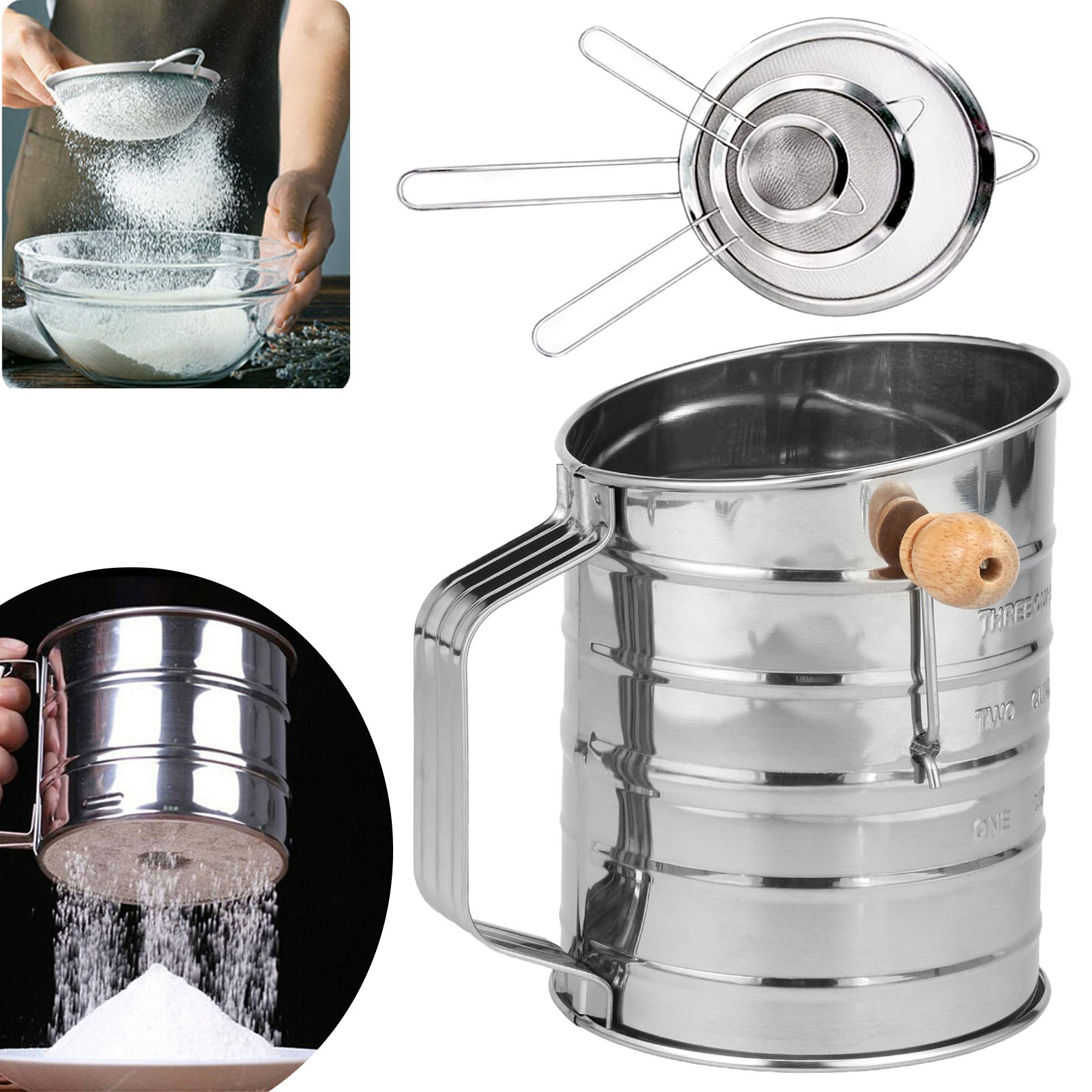 Flour Sifter Stainless Steel F – обзор и цена Baking Powder Kitchen