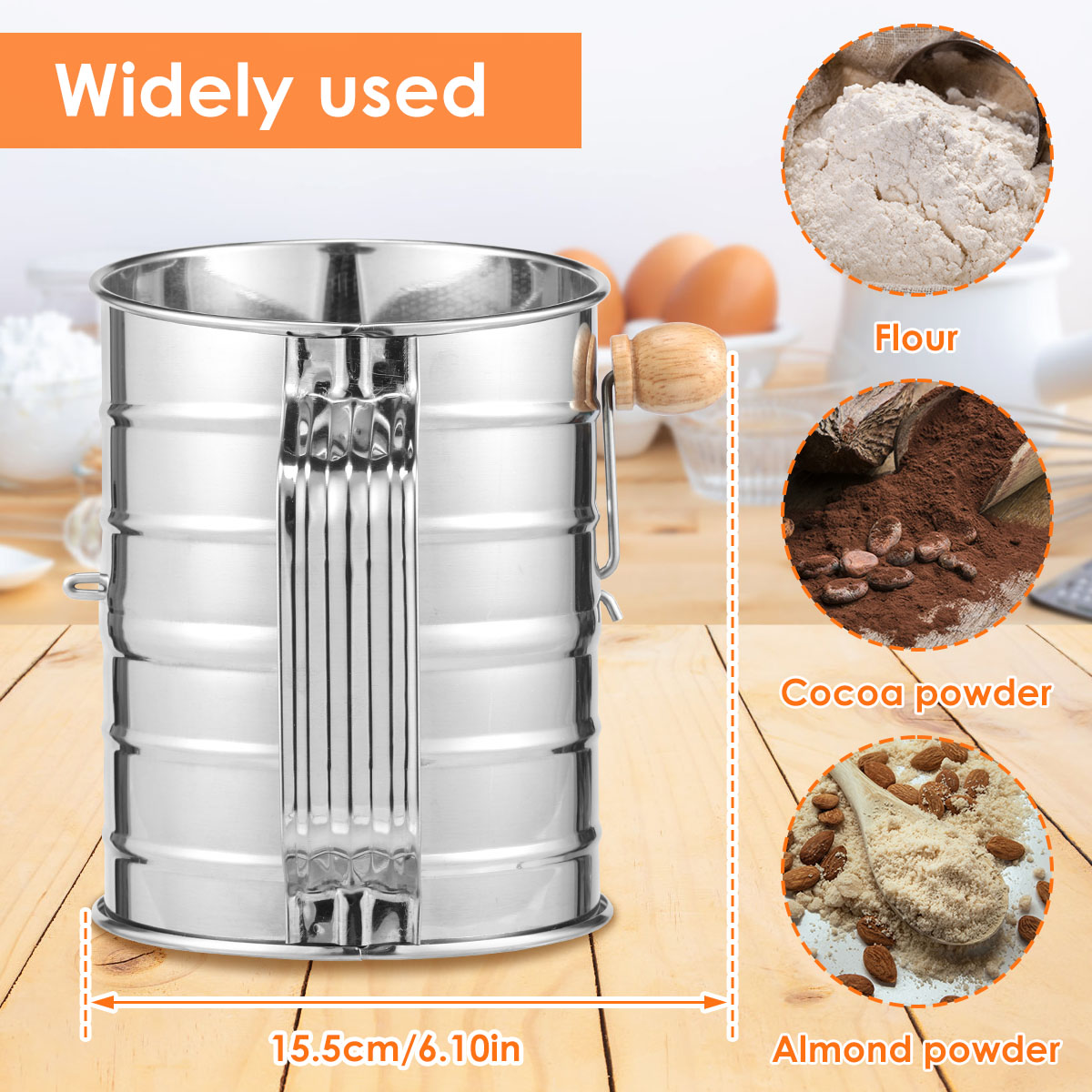 Flour Sifter Stainless Steel F – обзор и цена Baking Powder Kitchen