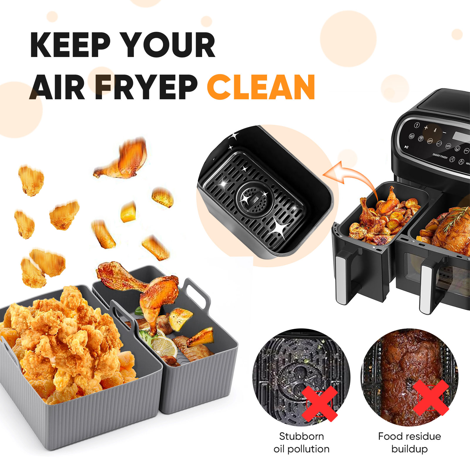 2pcs Set Silicone Air Fryer Ma – обзор и цена Kitchen Baking Tray Set