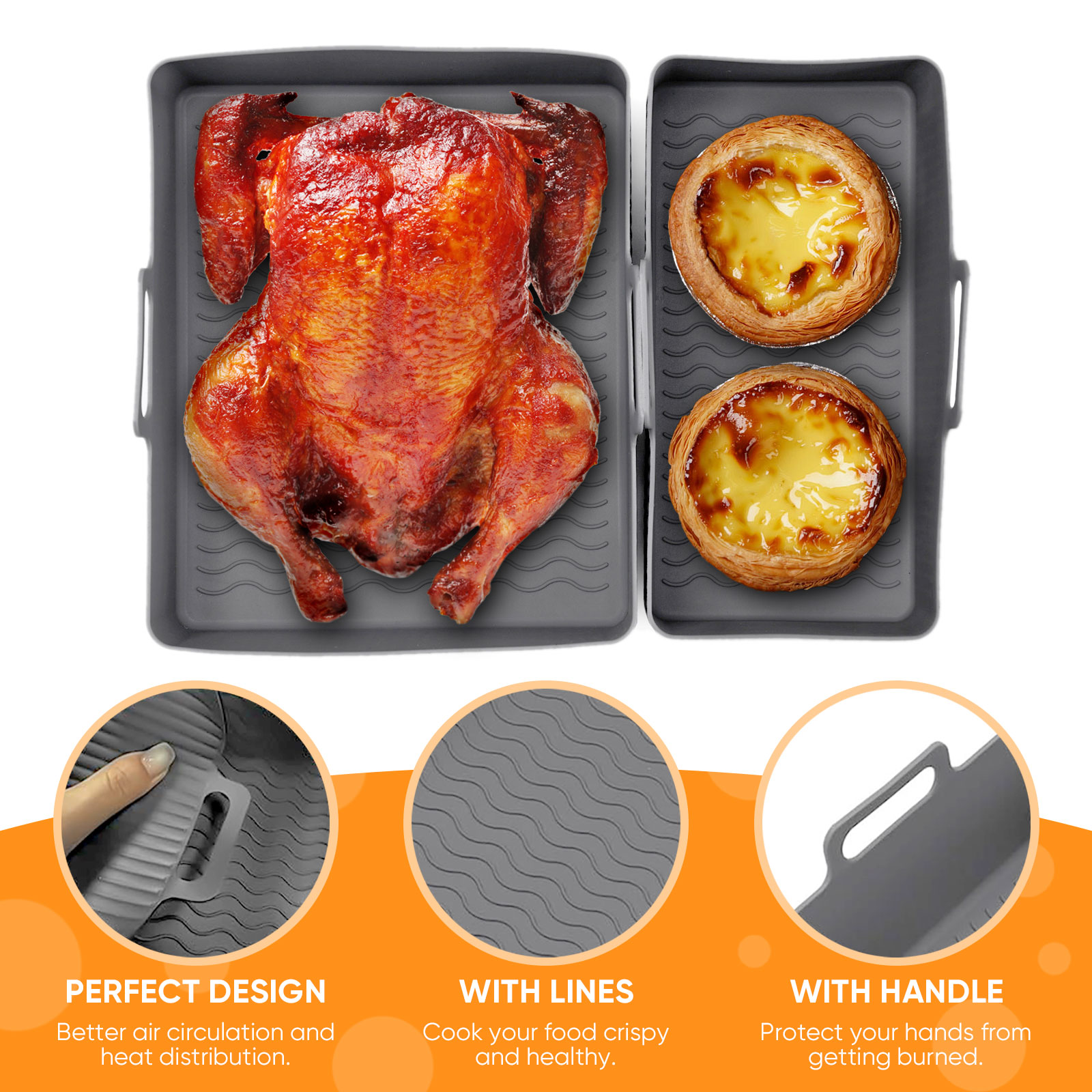 2pcs Set Silicone Air Fryer Ma – обзор и цена Kitchen Baking Tray Set
